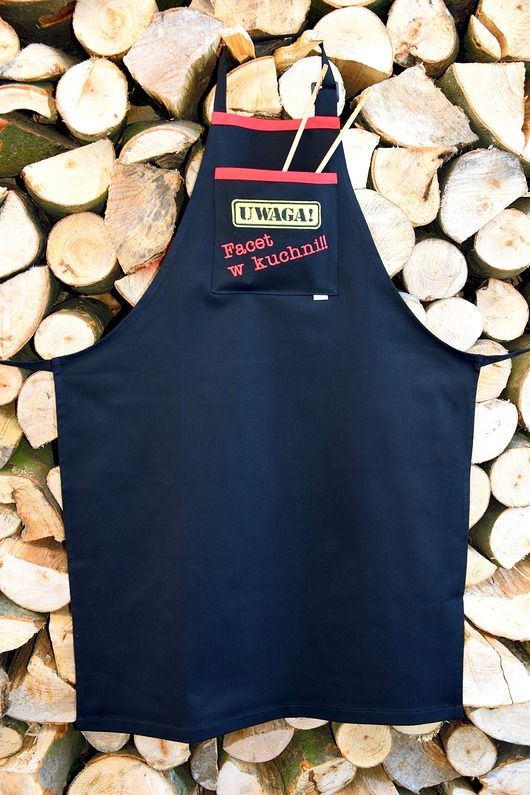 fartuchy kuchenne Fartuch Kuchenny CZARNY bawełniany haftowany Facet w kuchni EXTRA PREZENT