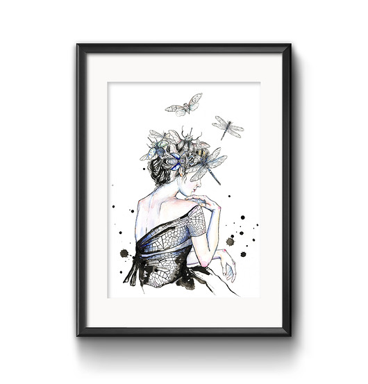 grafiki i ilustracje Portret z owadami, 21x30 cm