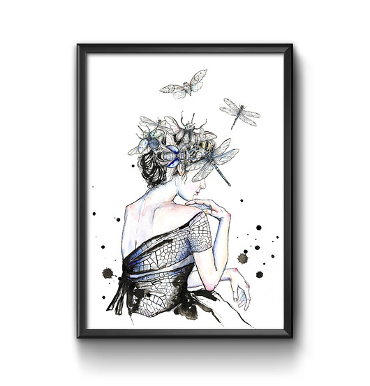 Plakat Portret z owadami, 50x70 cm JUST ILUST Justyna Małczak