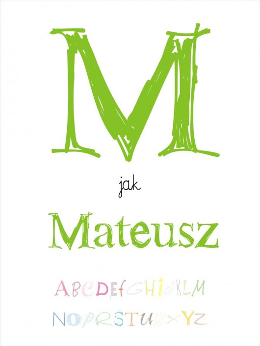 POSTER- plakat- IMIĘ DZIECKA z ALFABETEM KOKO by HOKO