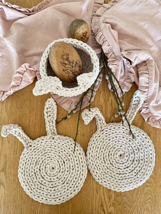 ozdoby wielkanocne PODKŁADKI  Bunny + Koszyczek