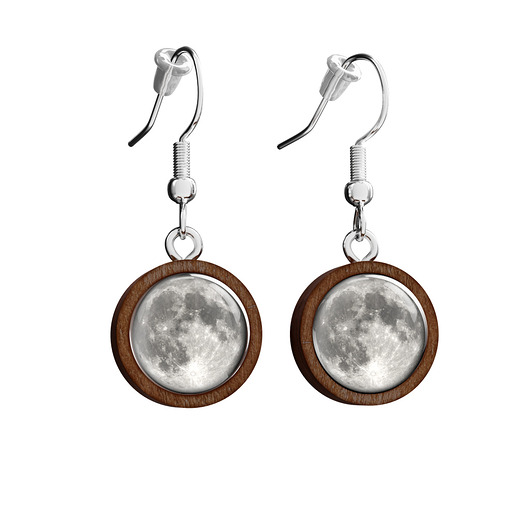 kolczyki drewniane Kolczyki drewniane - Księżyc - wiszące