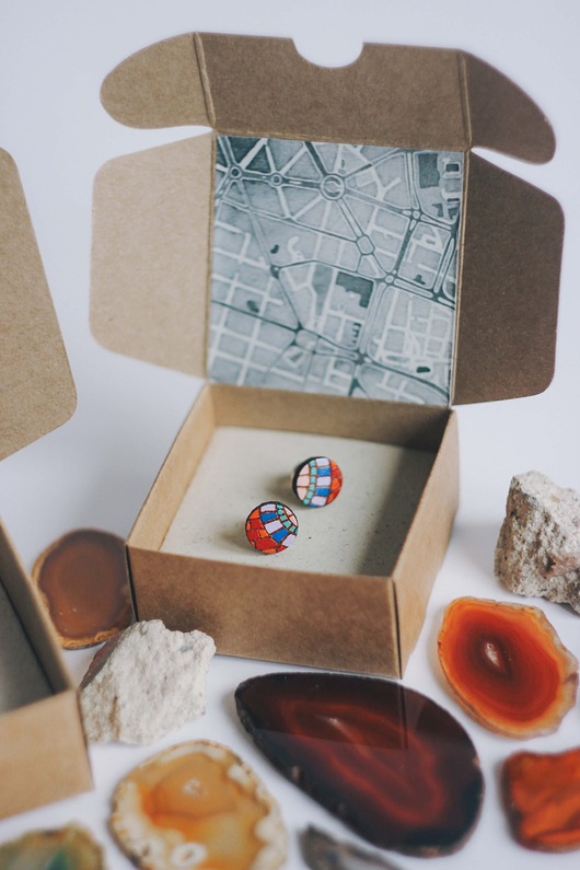 kolczyki - inne Małe kolczyki sztyfty z mozaiką