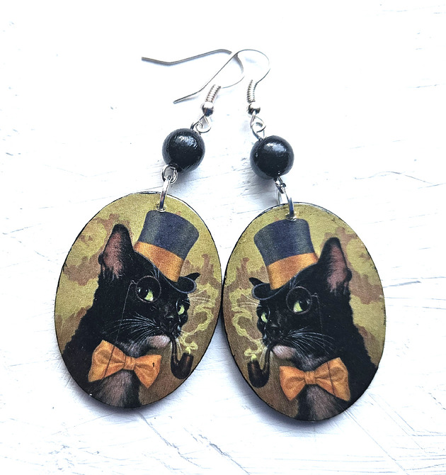 kolczyki - inne Opowiem Ci bajkę jak kot palił fajkę