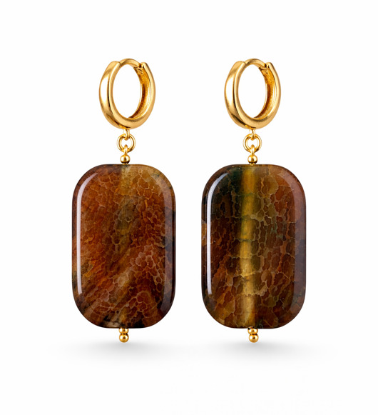 kolczyki pozłacane Kolczyki złote GREEN SQUARES - unikat