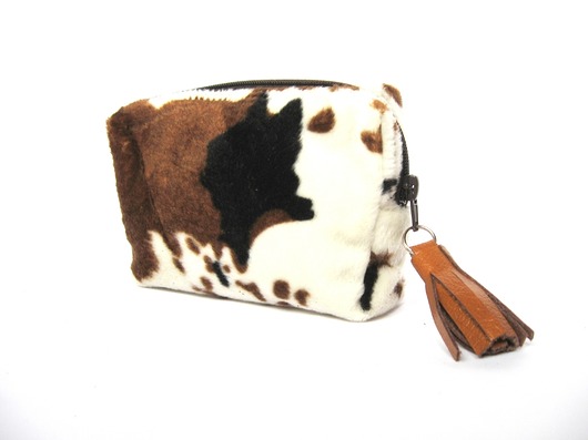 Country Pouch - skóra karmelowa i futro sabi tatka