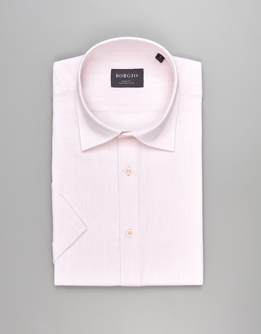 koszule męskie Koszula canosa 00550 na krótki rękaw róż slim fit