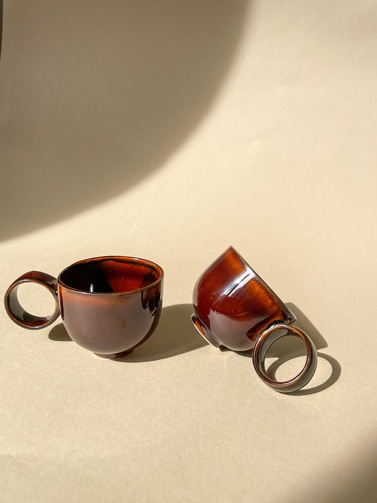 kubki i filiżanki Kubeczek espresso 60ml (miód) retro vintage