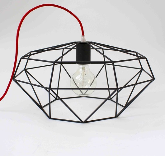 Geometryczna lampa wisząca czarna hexal design