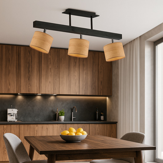 plafony Drewniana lampa sufitowa z regulowanymi kloszami HOLLYWOOD ECO