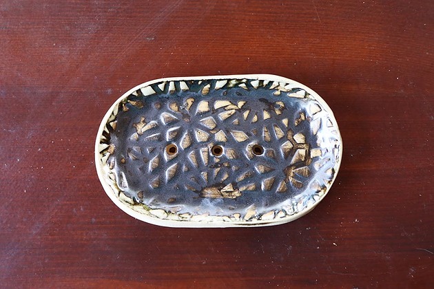 mydelniczki Mydelniczka, akcesoria do łazienki, ceramiczna, wzory, brązowa