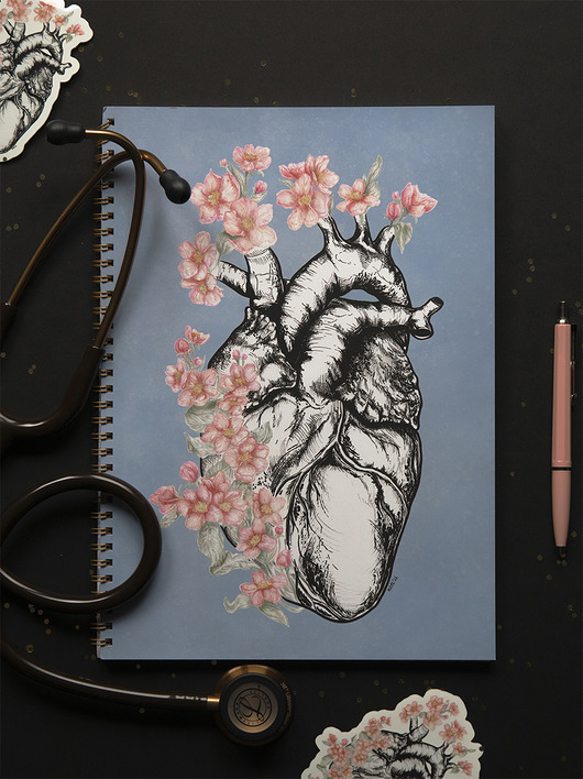 notatniki i albumy Notes - serce anatomiczne A5