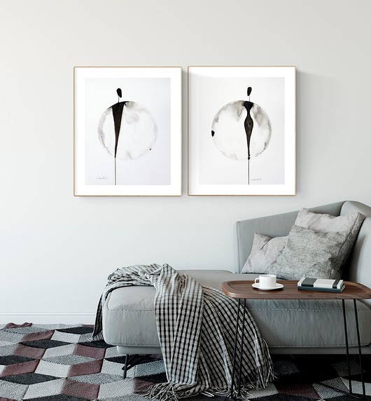 zestaw 2 grafik 40 x 50 cm wykonanych ręcznie Krystyna Siwek Art