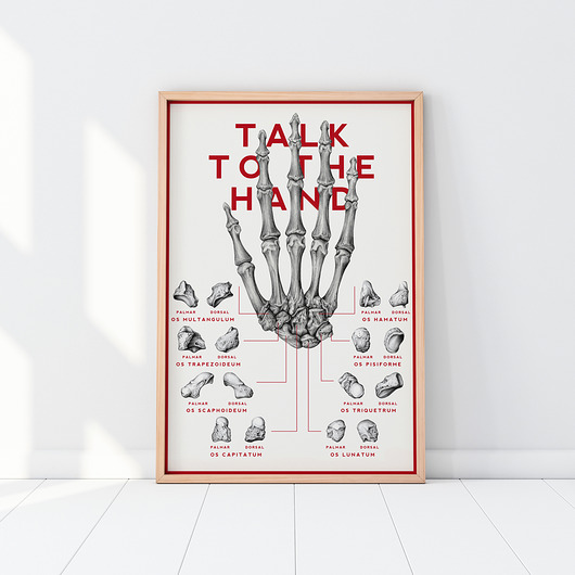 Plakat anatomiczny TALK TO THE HAND Marta Pawelec Medical Art