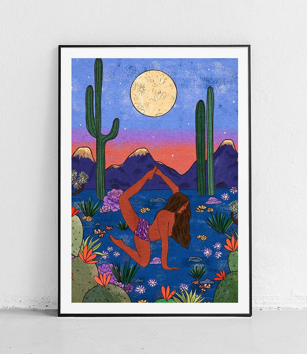 plakaty Plakat Joga pod pełnią księżyca