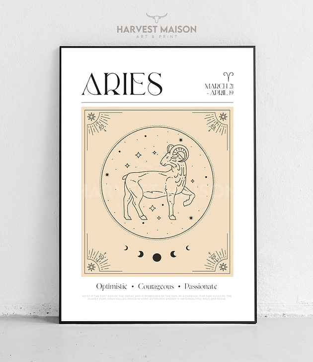 plakaty Plakat Znak Zodiaku Mystical Art Baran Prezent Dla Niej