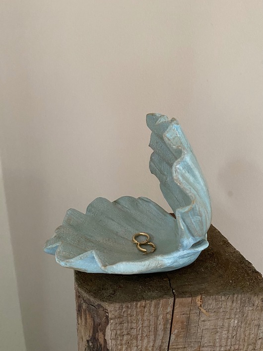 pojemniki na biżuterię Ceramiczna Muszla Muszelka Skarbiec na Biżuterię Błękitna Syrena