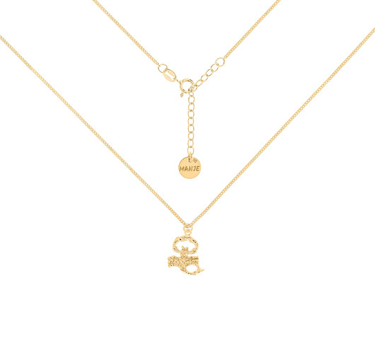 chokery Pozłacany choker pancerka ze znakiem zodiaku Skorpion