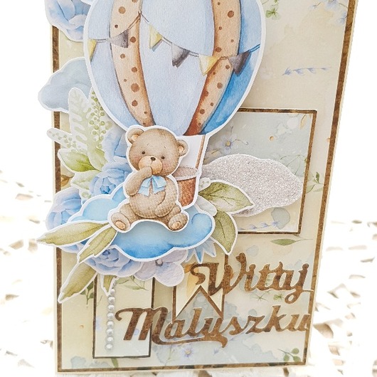kartki scrapbooking Witaj Maluszku
