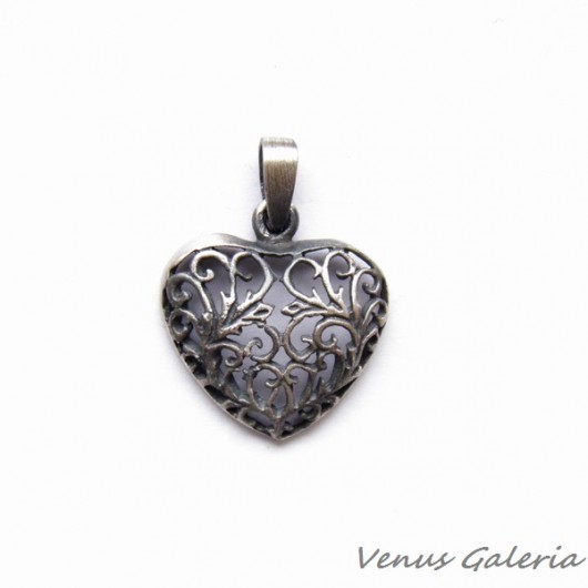 Zawieszka srebrna - Heart black VENUS GALERIA
