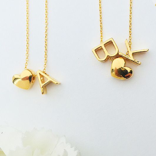 złote naszyjniki Naszyjnik z sercem literkami, inicjał prezent