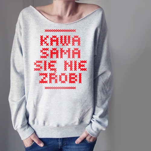 Gruby Oversize Kawa sama Czerwona Z ONE MUG A DAY