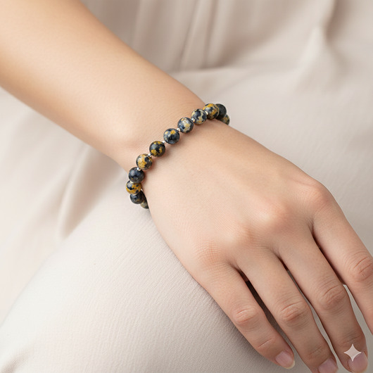 bransoletki z kamieni naturalnych Piękna bransoletka agat jaspisowy 8mm srebro