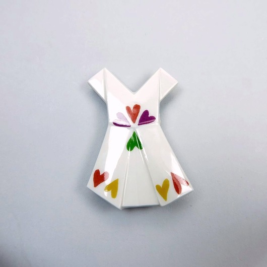 Broszka Porcelanowa Sukienka 01 StehlikDesign