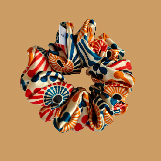 gumki do włosów Gumka jedwabna, scrunchie, frotka kolorowe parasole MAXI