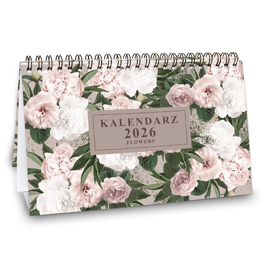kalendarze i plannery Kalendarz biurkowy 2026 FLOWERS na biurko wolnostojący