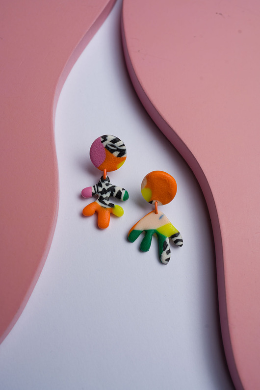 kolczyki z masy plastycznej Wiszące kolczyki Henri Matisse MINI