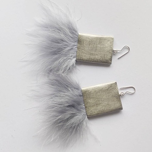 kolczyki z piórami PIÓRKO kolczyki