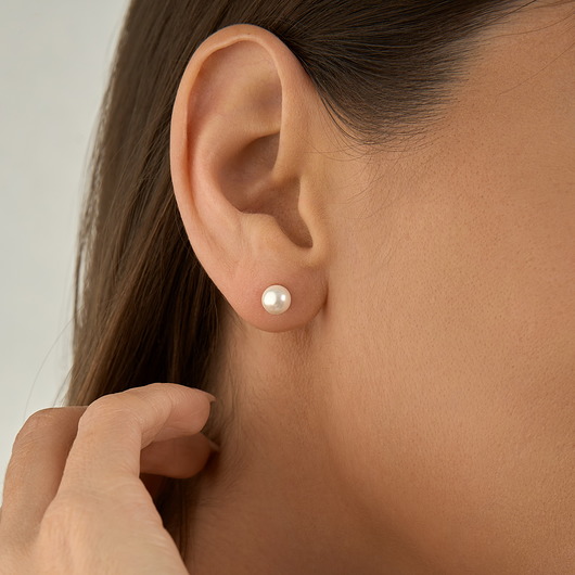 kolczyki srebrne Kolczyki "Pearl Classic" z pereł- srebro 925 pozłacane