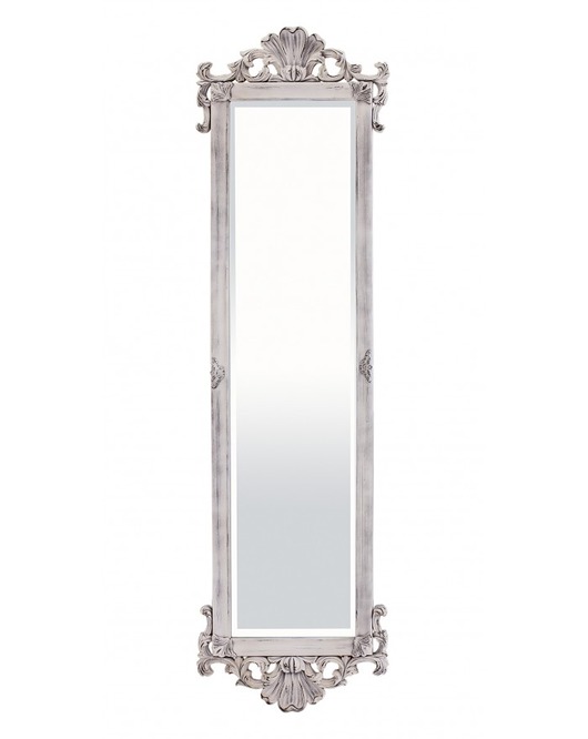 lustra stojące i wiszące Lustro Crown Białe Postarzane 155 cm