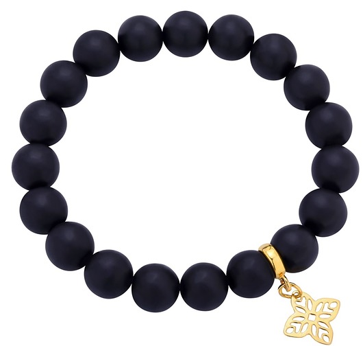 BRANSOLETKA onyks + srebro 925 pozłacane Coccola JEWELLERY