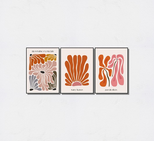plakaty Zestaw 3 plakatów inspiracja Matisse