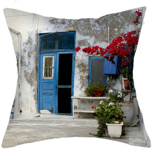 2 Podwórka z Santorini - na 1 poduszce 36cm AT design