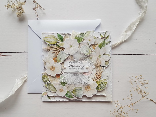 kartki scrapbooking Kartka w kopercie, Ślub, kartka ślubna