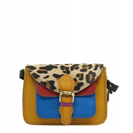 torby na ramię Skórzana torebka damska regulowany pasek oryginalna listonoszka eko OLIVKA