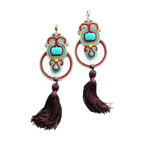 Spektakularne kolczyki soutache Mró Soutache