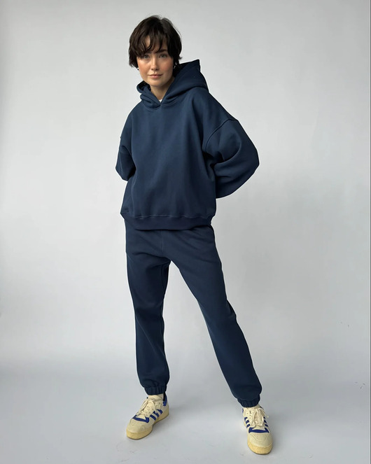 spodnie dresowe damskie Spodnie Vintage navy blue