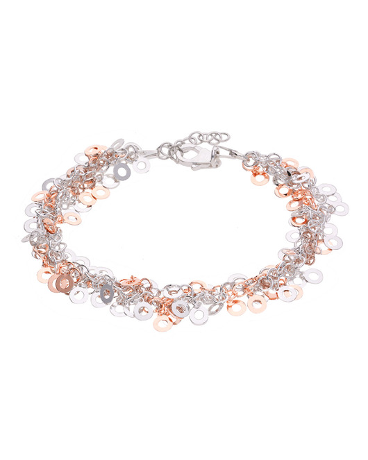 bransoletki srebrne Srebrna, dwukolorowa, gęsta bransoletka blaszki