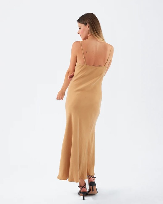 sukienki maxi damskie Sukienka Peony gold premium