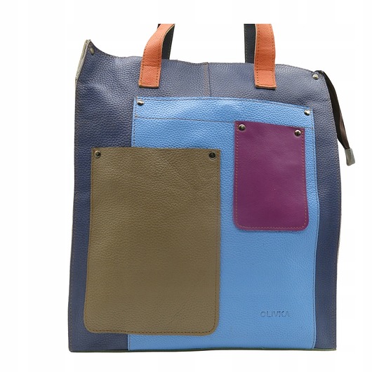 torby na ramię Torebka damska na ramię, shopper, duża, pojemna, mieści A4 skórzana OLIVKA