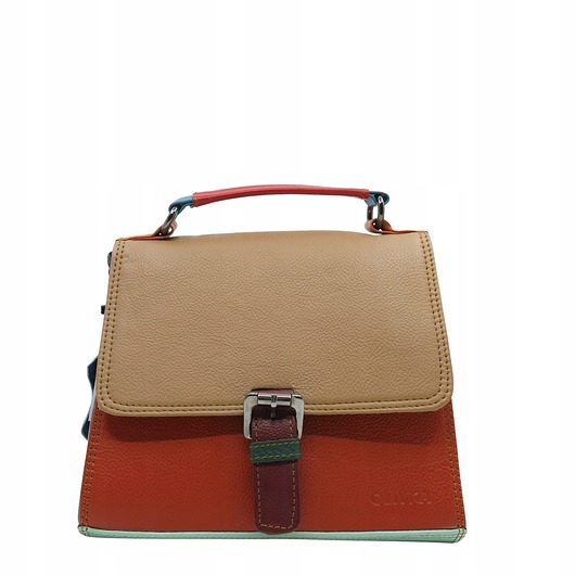 torby na ramię Torebka damska skórzana klasyczna ze skrawków wygodna rączka OLIVKA