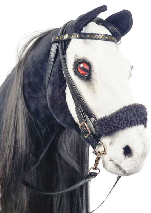 zabawki - inne Realistyczny Hobby Horse czarno-biały/czarna