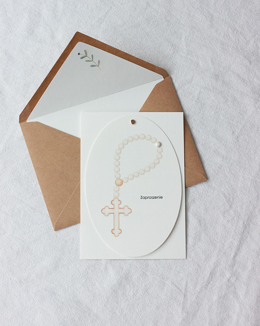 zaproszenia na komunię Różaniec. Delikatne zaproszenia komunijne