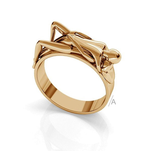 biżuteria męska Obrączka  LOVERS- srebro złocone 24K