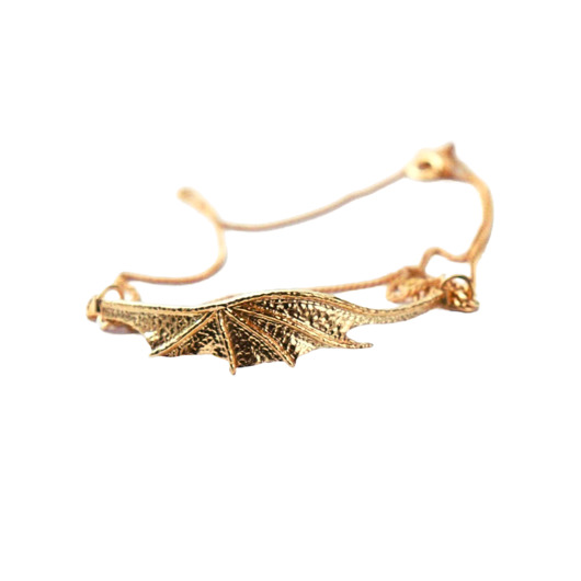 bransoletki złote Złocona bransoletka skrzydło smoka z łańcuszkami