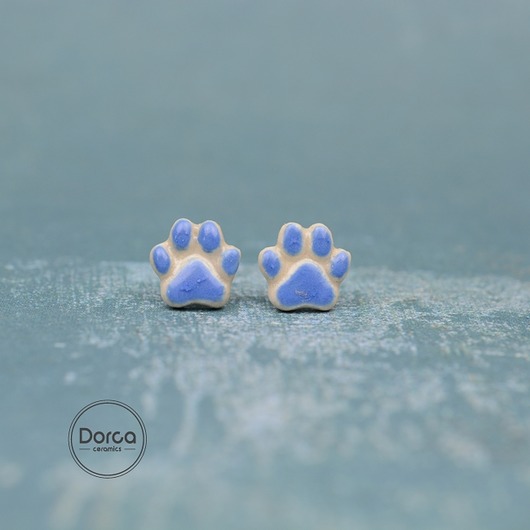 Łapki- mini ceramiczne kolczyki Dorca